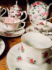 Collection of vintage teacups and saucers