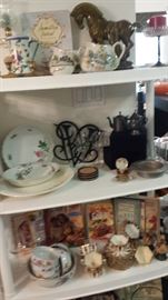 Tea pot collector, lots of brass and pewter.