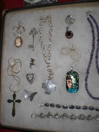 trays of beautiful sterling jewelry