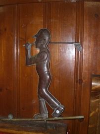 copper golfer weather vane figure