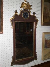 plank mirror with gold leaf eagle and 13 stars c.1800