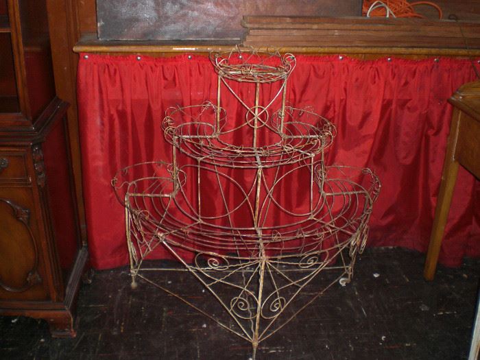wire 3 tier plant stand c.1850