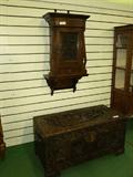 Carved Trunk & Wall Cabinet