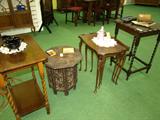 Barley Twist Occasional Tables, Carved Table, Queen Anne Nesting Tables