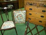 Bedroom Chair & Needlework Firescreen