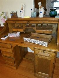 oak roll top desk