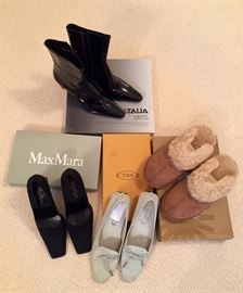 Shoes from Max Mara, Tods, UGG and Aquatalia.   Many never worn.