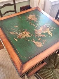 Unique leather topped game table