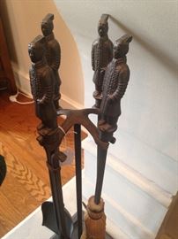  Fireplace tools with soldier handles