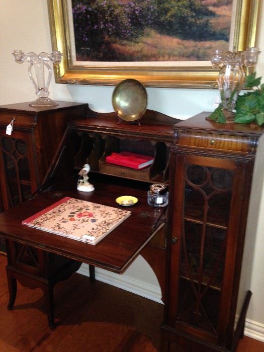 What an incredible secretary with  storage & display space!