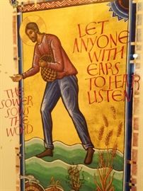 Biblical art: "Let anyone with ears to hear listen." Mark 4:23