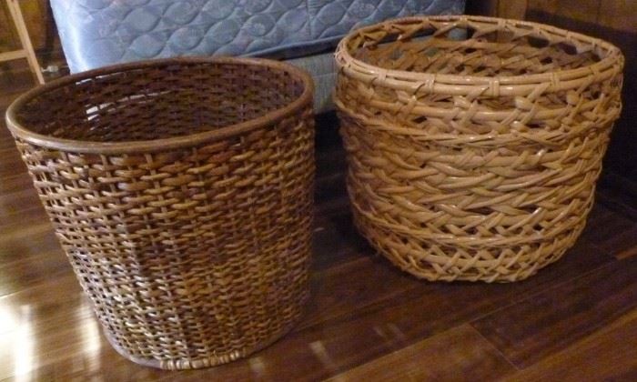 Two woven baskets, larger is 19" Dia. 16" H
