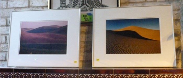 Pair of framed and matted photographs, signed in  pencil
