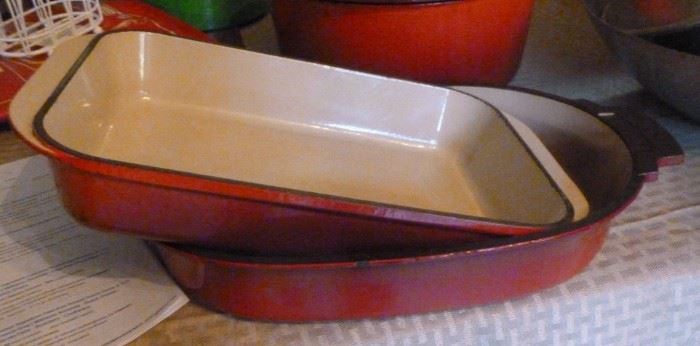 Two Le Creuset baking dishes
