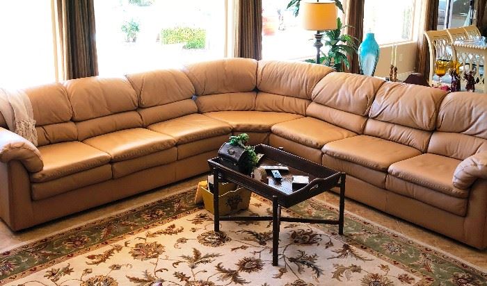 High End Genuine Leather Sectional 