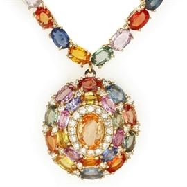 MultiColored Sapphire Necklace