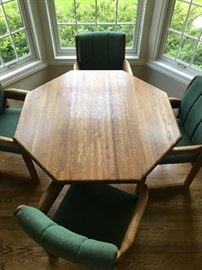 Vintage Oak Game Table and Chairs 
