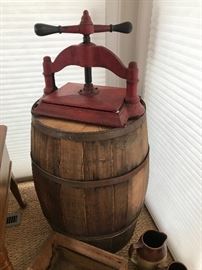 Antique Cast Iron 3” Book Press and Liquor Barrel