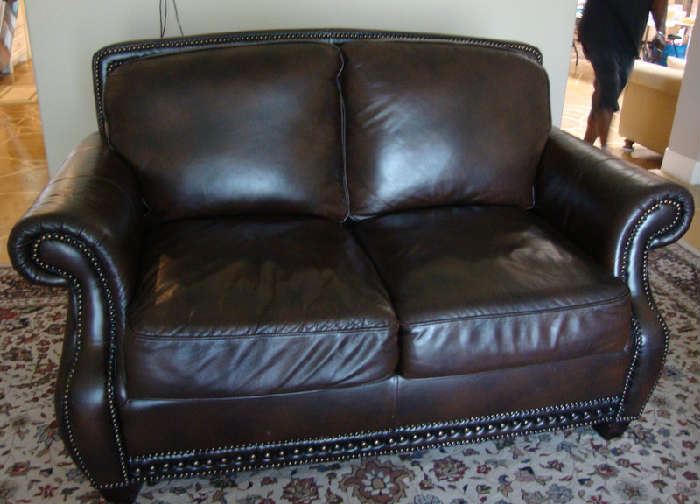 Leather Love Seat and Matching Sofa