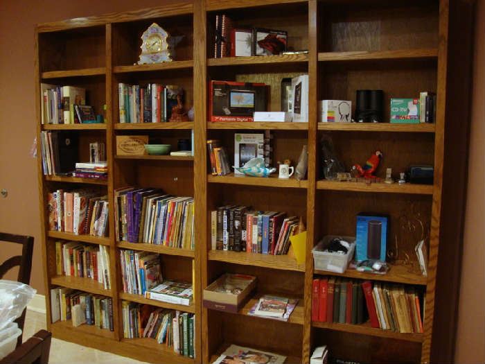 Books, Cookbooks, Office Supplies, Small Electronics, Bookshelves