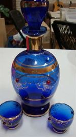 Cobalt Blue glass decanter