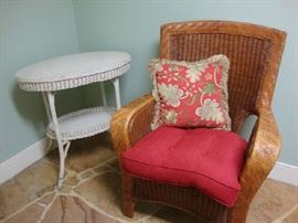 Antique Oval Wicker Table, Contemporary Wicker Chair