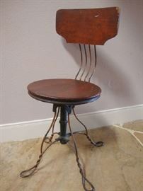 Antique Oak Music Chair