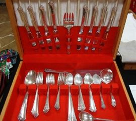 Sterling Silver Flatware Set, Heirloom Sterling Damask Rose