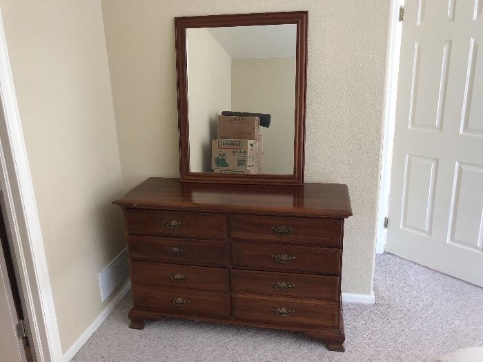 60 year old dresser and matching mirror. Great for a second home bedroom or starter furniture for a college grad!