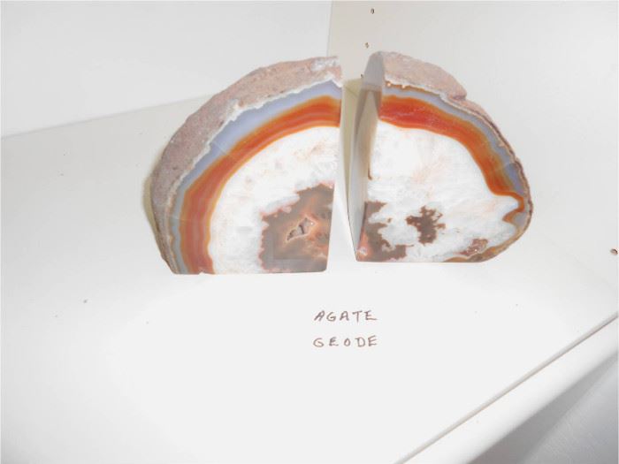 Agate Geode Book Ends 