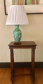 Nesting tables and Asian inspired table lamp