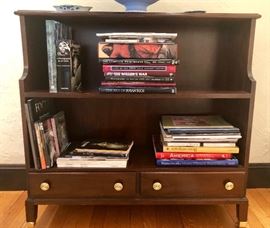Bookcase with brass accents and pulls