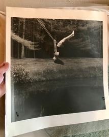 "Girl on a Swing, 1998" Gelatin Silver print by Jack Montgomery. Image size: 14.5 x 14.5. Signed, titled, dated and numbered by the artist in pencil on verso. Edition: 1 of 25.