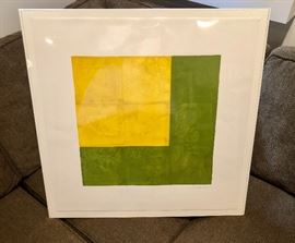 Nancy Simonds "3 x 3" Gouache on paper. Image: 15 x 15. Page: 22 x 22. Signed lower right.