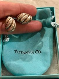 Sterling and 18K Tiffany Shell earrings