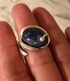 Hand crafted Sterling ring with cool stone