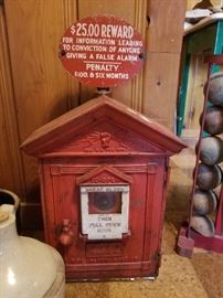 Early Detroit fire call box with key