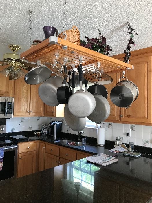 Pot Rack is not for sale, but all on it is.