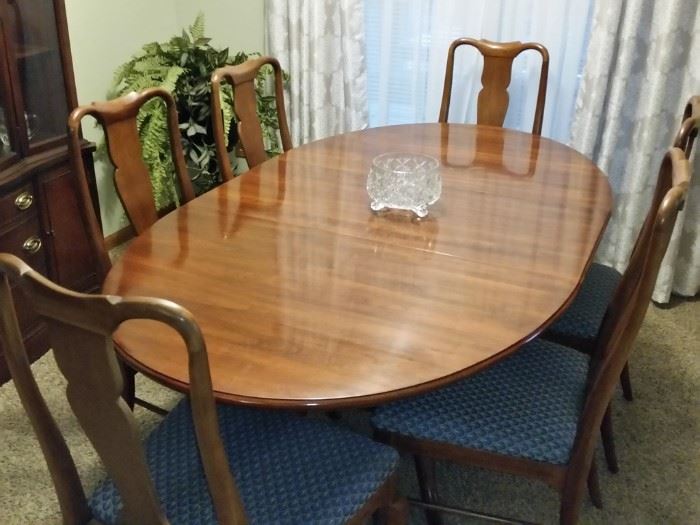 A closer look at the cherry dining table and chairs
