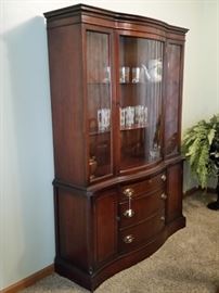 A closer look at the vintage mahogany china cabinet