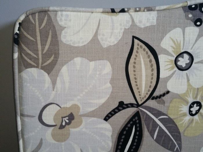 A closer look at the fabric on the headboard