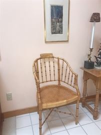 Mid Century Vintage Bamboo Chairs. Set of 4 