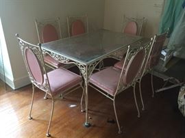 GLASS & IRON TABLE