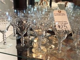 Duncan and Miller "Laurel Wreath" Pattern Water Goblets