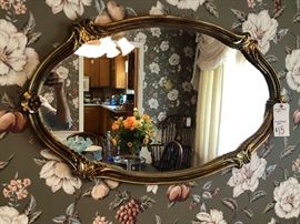 Oval Gold Framed Mirror