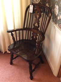 Dark Pine Colonial Windsor Arm Chair, matched set but can be purchased separately $25.00   