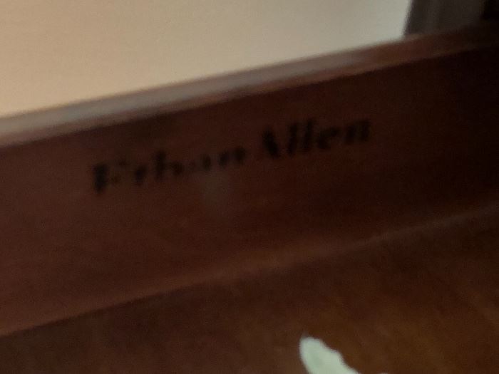 Ethan Allen mark to drawer 