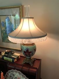 Victorian Hand Painted Lamp Base 