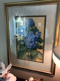 Hydrangea Prints  one of a pair 