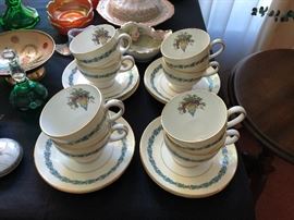 Wedgwood China "Appledore" Pattern Cups and Saucers